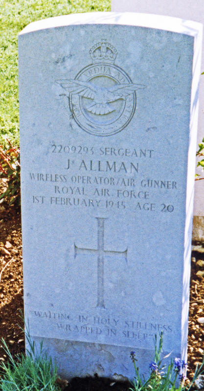 Sgt Jack Allman<br /><br /><br />died on active duty - 1.2.1945